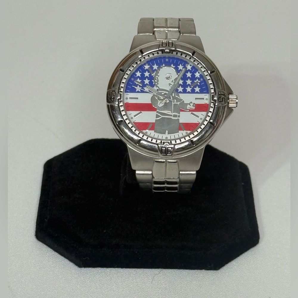 Vintage Lee‎ Dungarees Men's Silver Wristwatch Patriotic Face